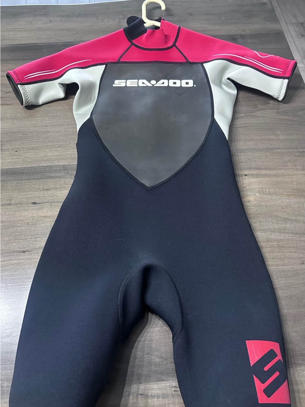 Sea-Doo Shorty Neoprene Wetsuit - Black with Pink & Gray Accents